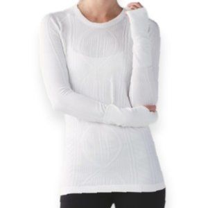 Lululemon Rest Less Pullover Cable Knit Pattern in White Size 8